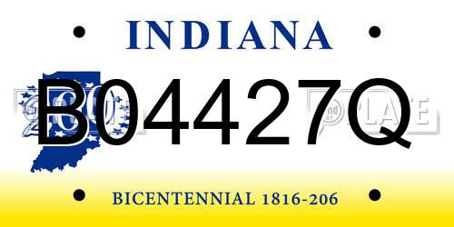 B04427Q Indiana License Plate