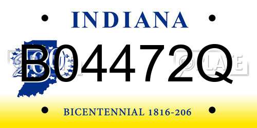 B04472Q Indiana License Plate