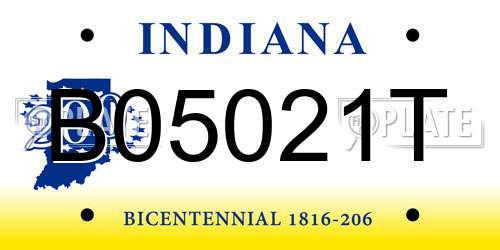 B05021T Indiana License Plate