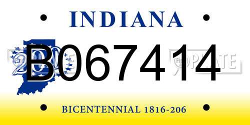 B067414 Indiana License Plate