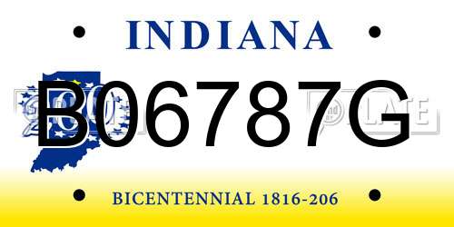 B06787G Indiana License Plate