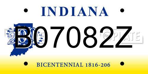 B07082Z Indiana License Plate