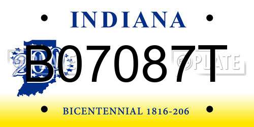 B07087T Indiana License Plate