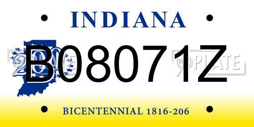 B08071Z Indiana License Plate