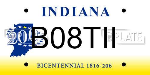 B08TII Indiana License Plate