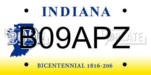 B09APZ Indiana License Plate