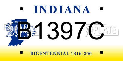 B1397C Indiana License Plate