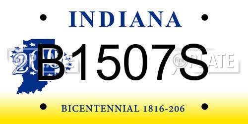 B1507S Indiana License Plate