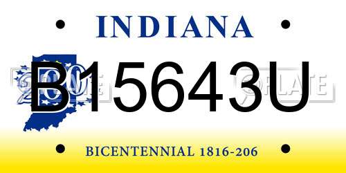 B15643U Indiana License Plate