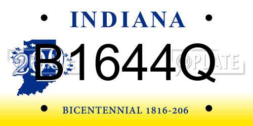 B1644Q Indiana License Plate