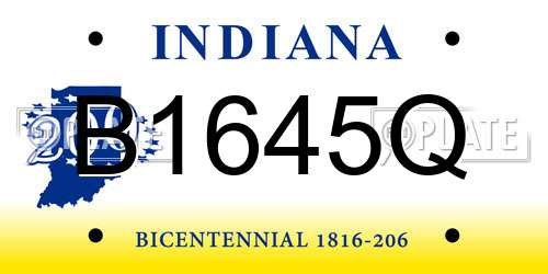 B1645Q Indiana License Plate