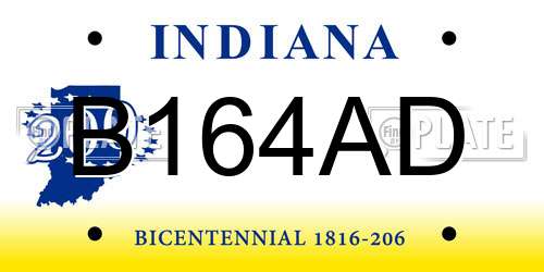 B164AD Indiana License Plate