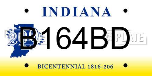B164BD Indiana License Plate