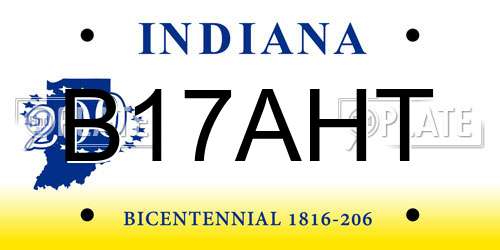 B17AHT Indiana License Plate