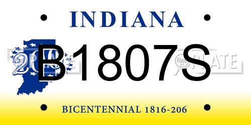 B1807S Indiana License Plate