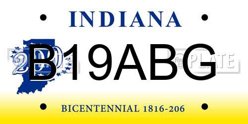 B19ABG Indiana License Plate