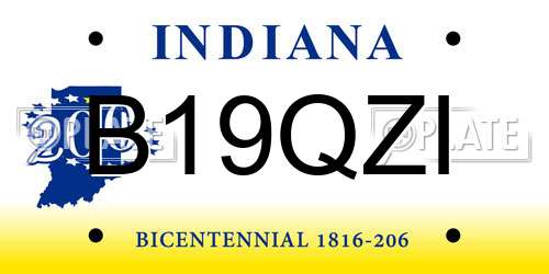 B19QZI Indiana License Plate