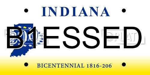 B1ESSED Indiana License Plate