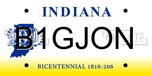 B1GJON Indiana License Plate