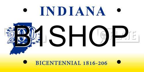 B1SHOP Indiana License Plate