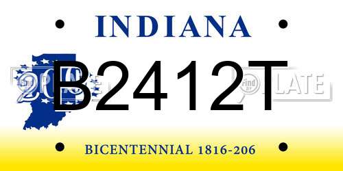 B2412T Indiana License Plate