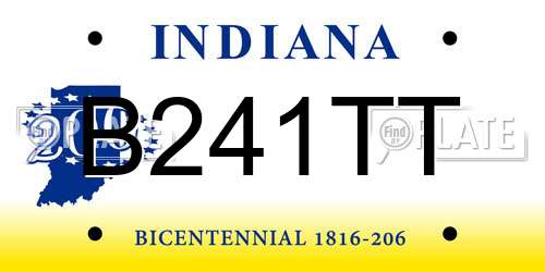 B241TT Indiana License Plate