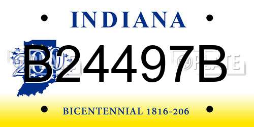 B24497B Indiana License Plate