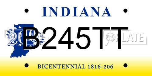 B245TT Indiana License Plate