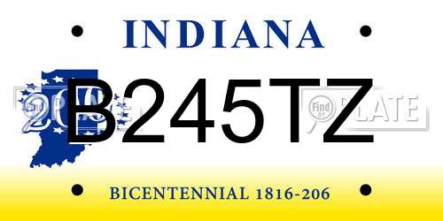 B245TZ Indiana License Plate