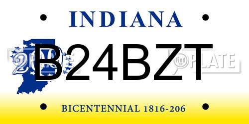B24BZT Indiana License Plate