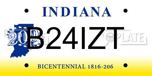 B24IZT Indiana License Plate