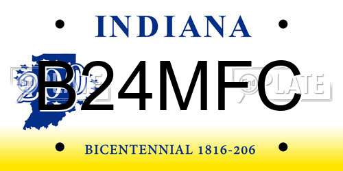 B24MFC Indiana License Plate