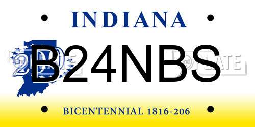 B24NBS Indiana License Plate