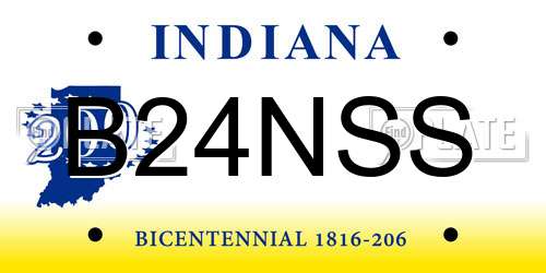 B24NSS Indiana License Plate