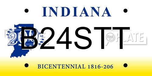 B24STT Indiana License Plate