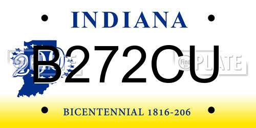 B272CU Indiana License Plate