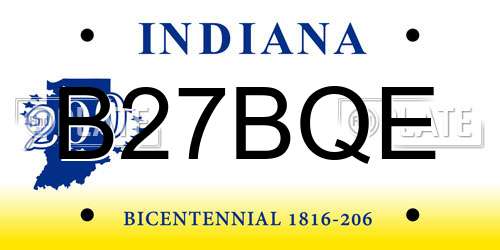 B27BQE Indiana License Plate