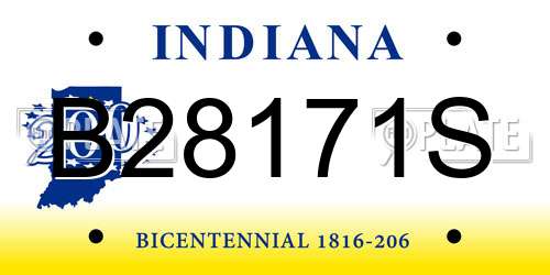 B28171S Indiana License Plate