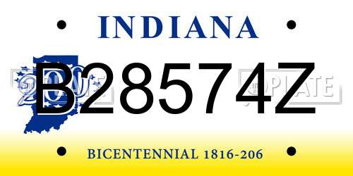 B28574Z Indiana License Plate