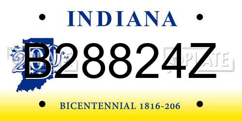 B28824Z Indiana License Plate