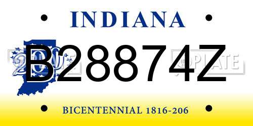 B28874Z Indiana License Plate