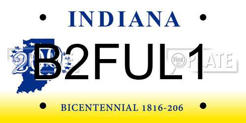 B2FUL1 Indiana License Plate
