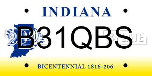 B31QBS Indiana License Plate