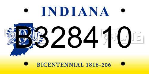 B328410 Indiana License Plate