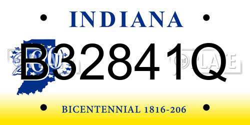 B32841Q Indiana License Plate