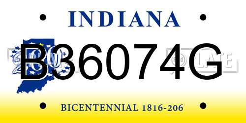 B36074G Indiana License Plate