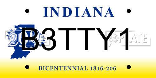 B3TTY1 Indiana License Plate