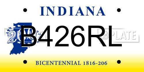 B426RL Indiana License Plate