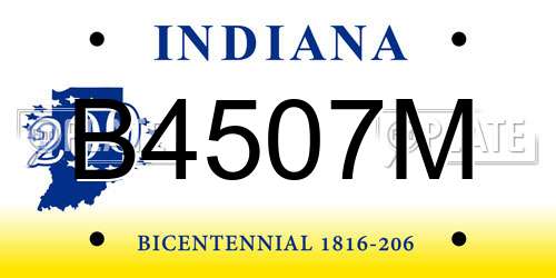 B4507M Indiana License Plate