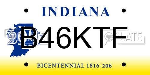 B46KTF Indiana License Plate